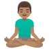 🧘🏽‍♂️ man in lotus position: medium skin tone display on Google